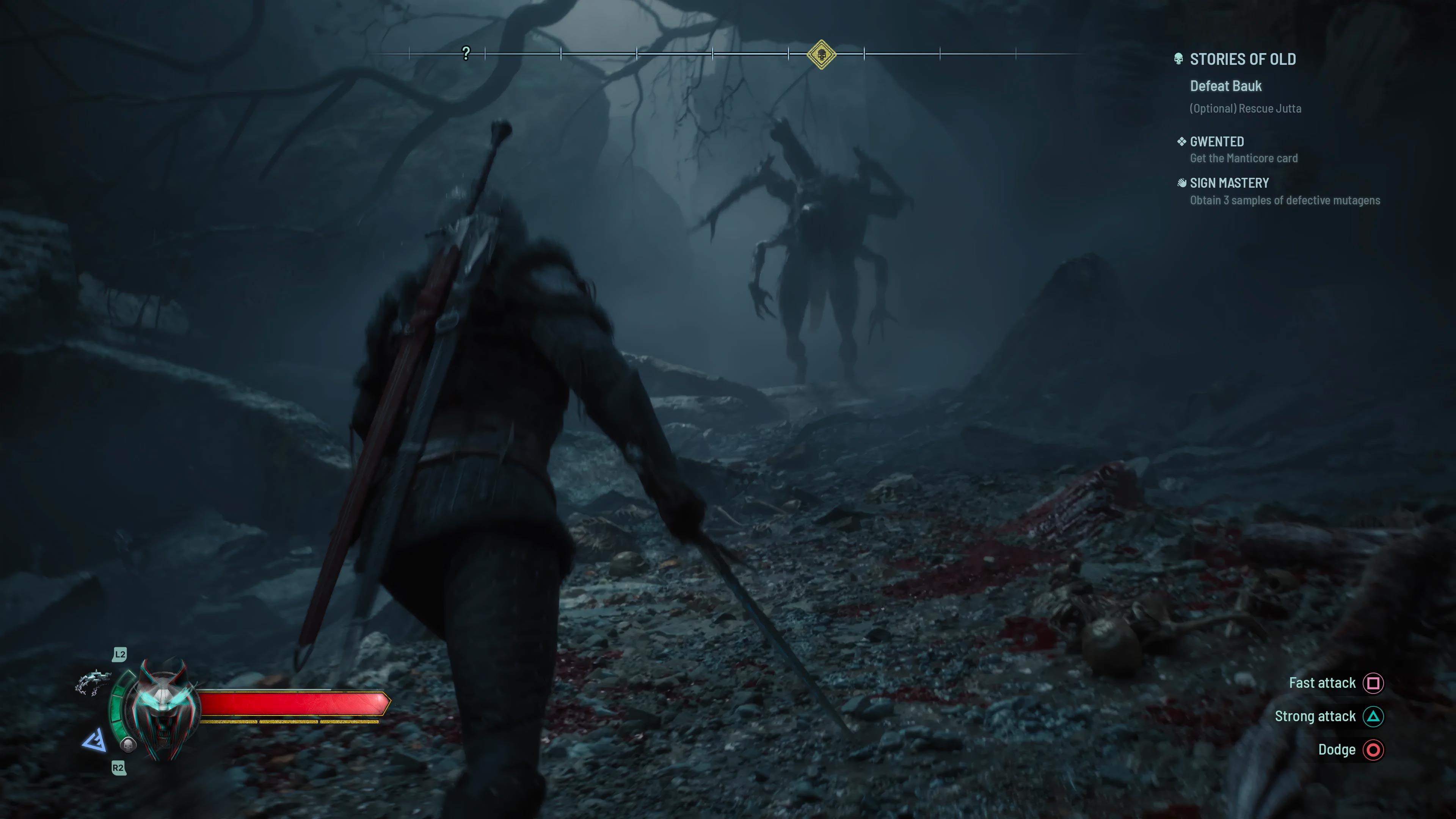 Minimal Witcher IV combat HUD concept